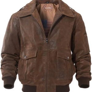 Men's Leather Flight Bomber Jacket