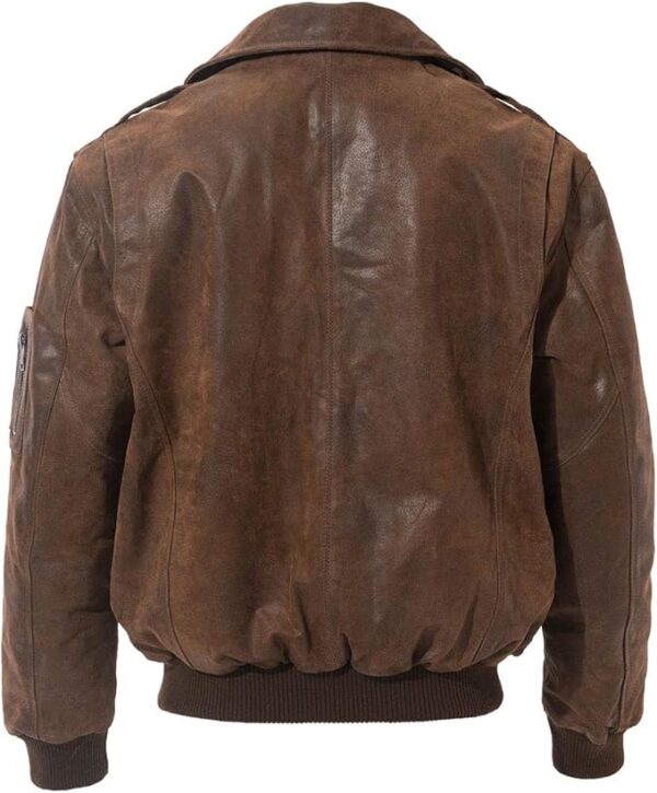 Men's Leather Flight Bomber Jacket - Image 2