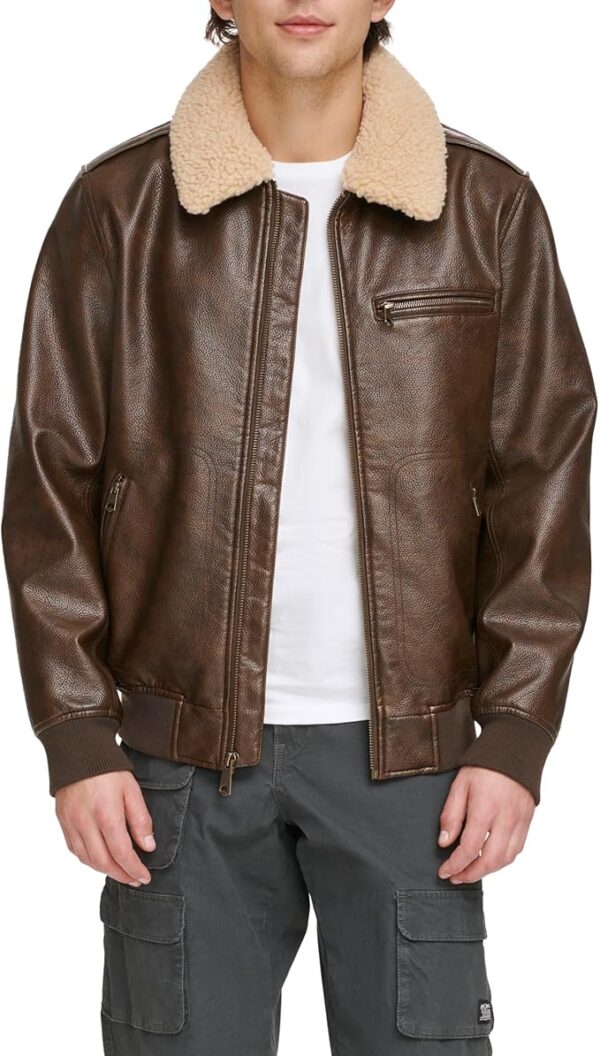 Levi's Men's Faux Leather Aviator Bomber Jacket